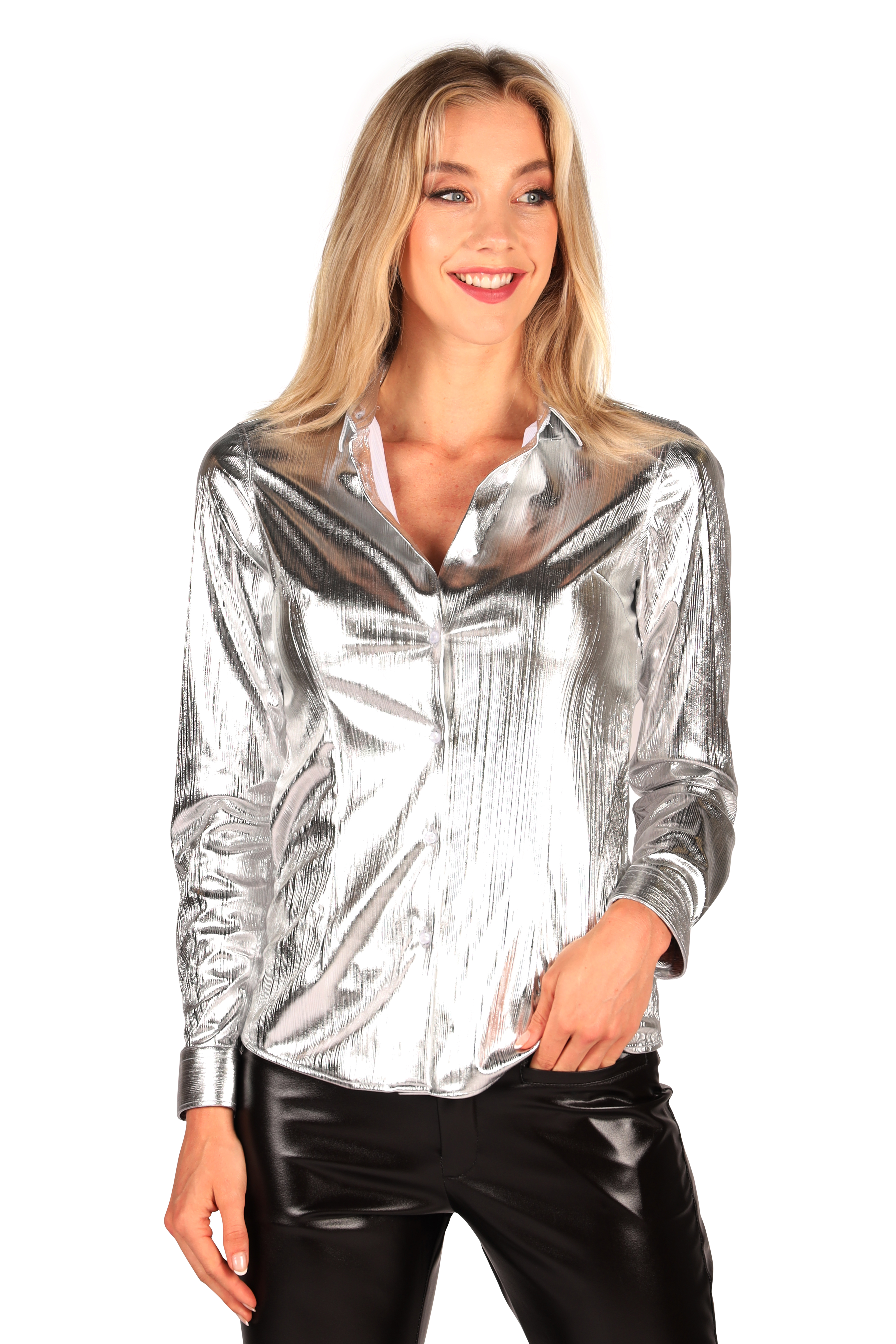 Damen Bluse Shining Star silber