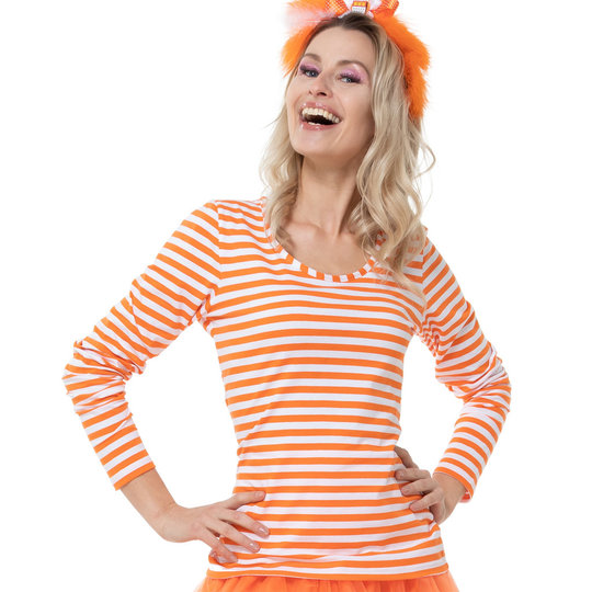 Ringelshirt Lady langer Arm orange/weiß Ringelshirt Lady langer Arm orange/weiß