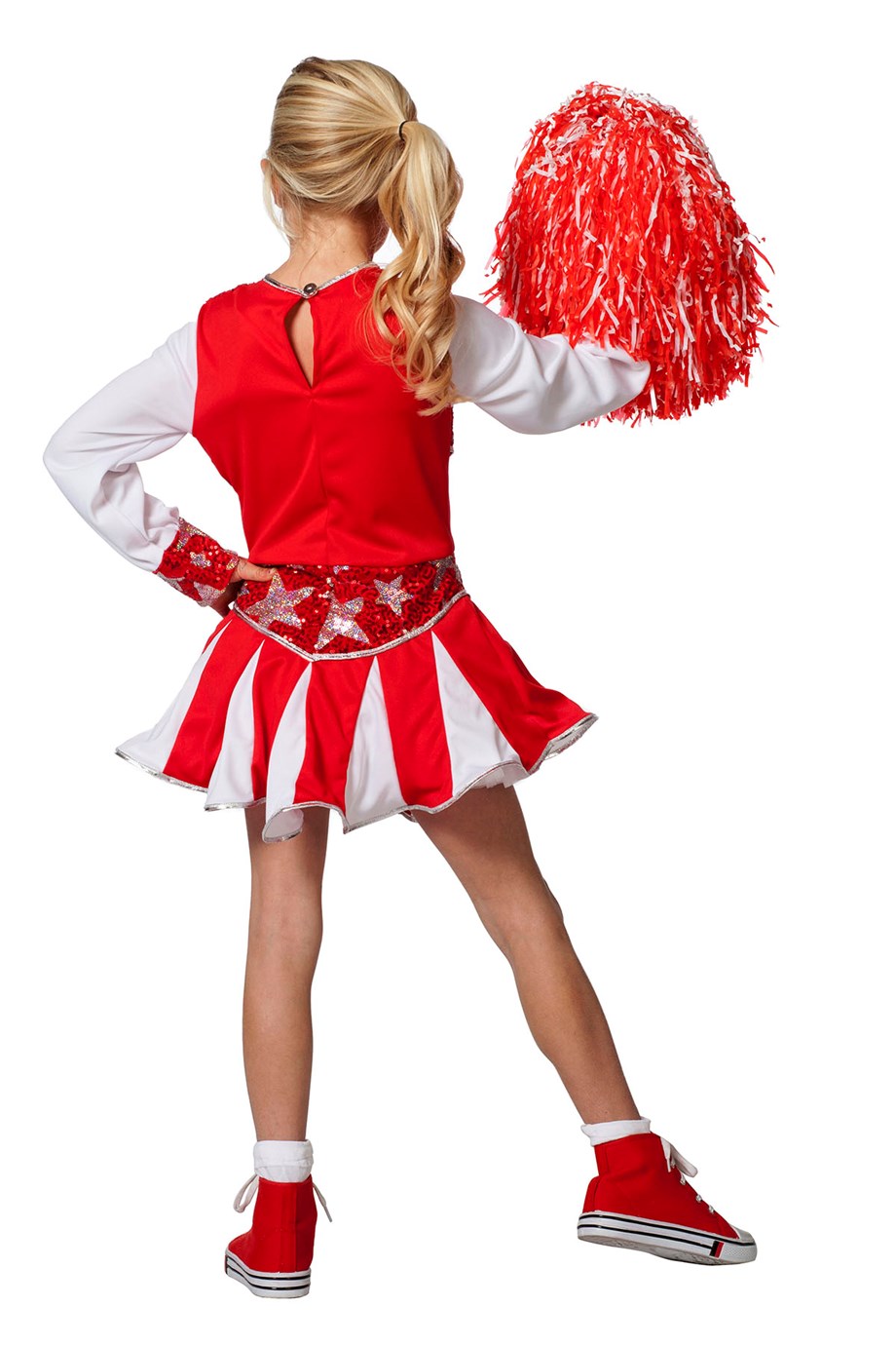 3182_3 Kostüm Cheerleader Luxus rot Kind