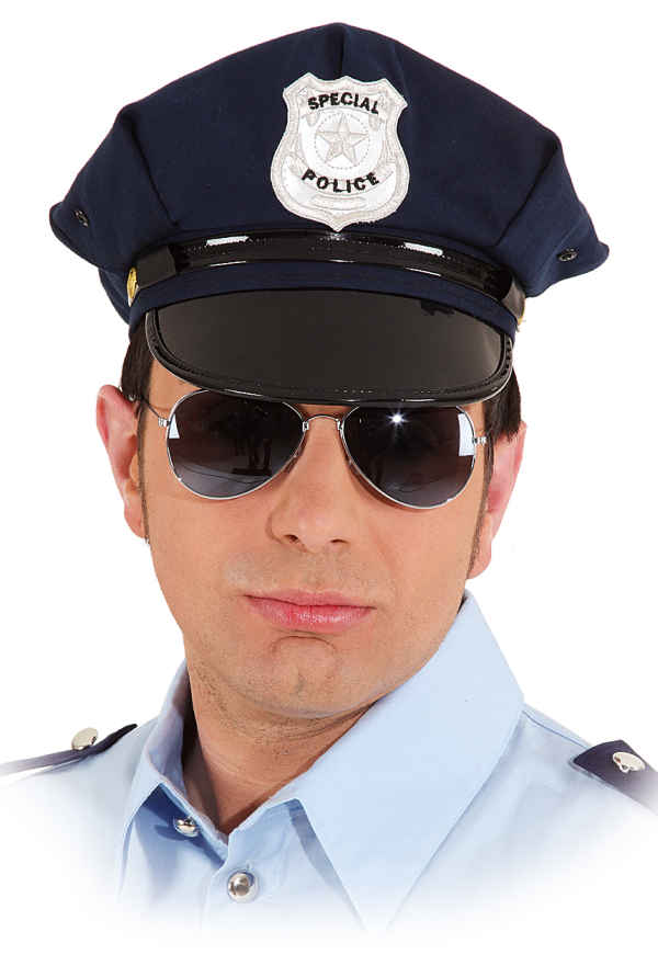 23460-polizeim-tze amerikanische Polizeimütze blau