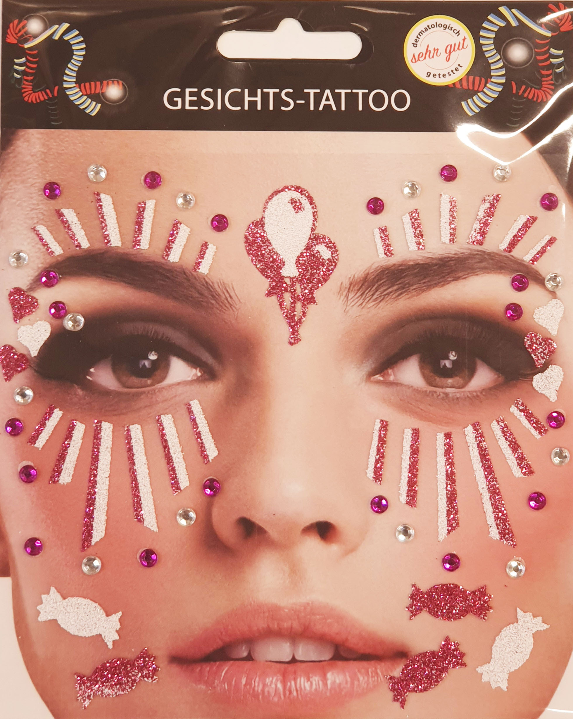 Gesichtstattoo Party pink