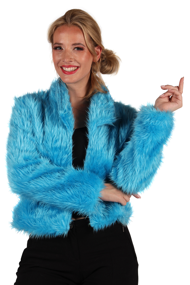 Damen Pelzjacke türkis