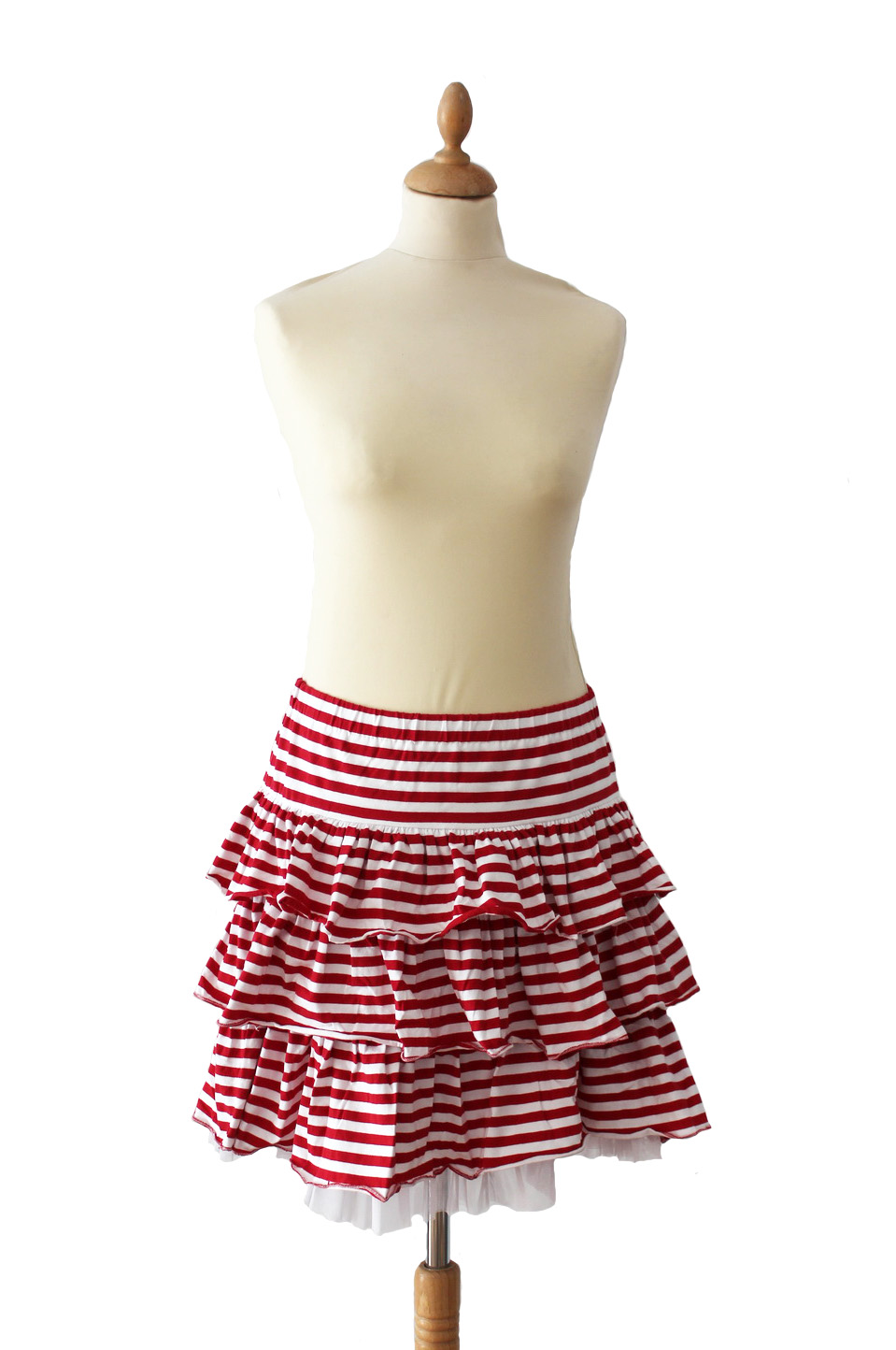 Ringelrock Petticoat rot/weiß