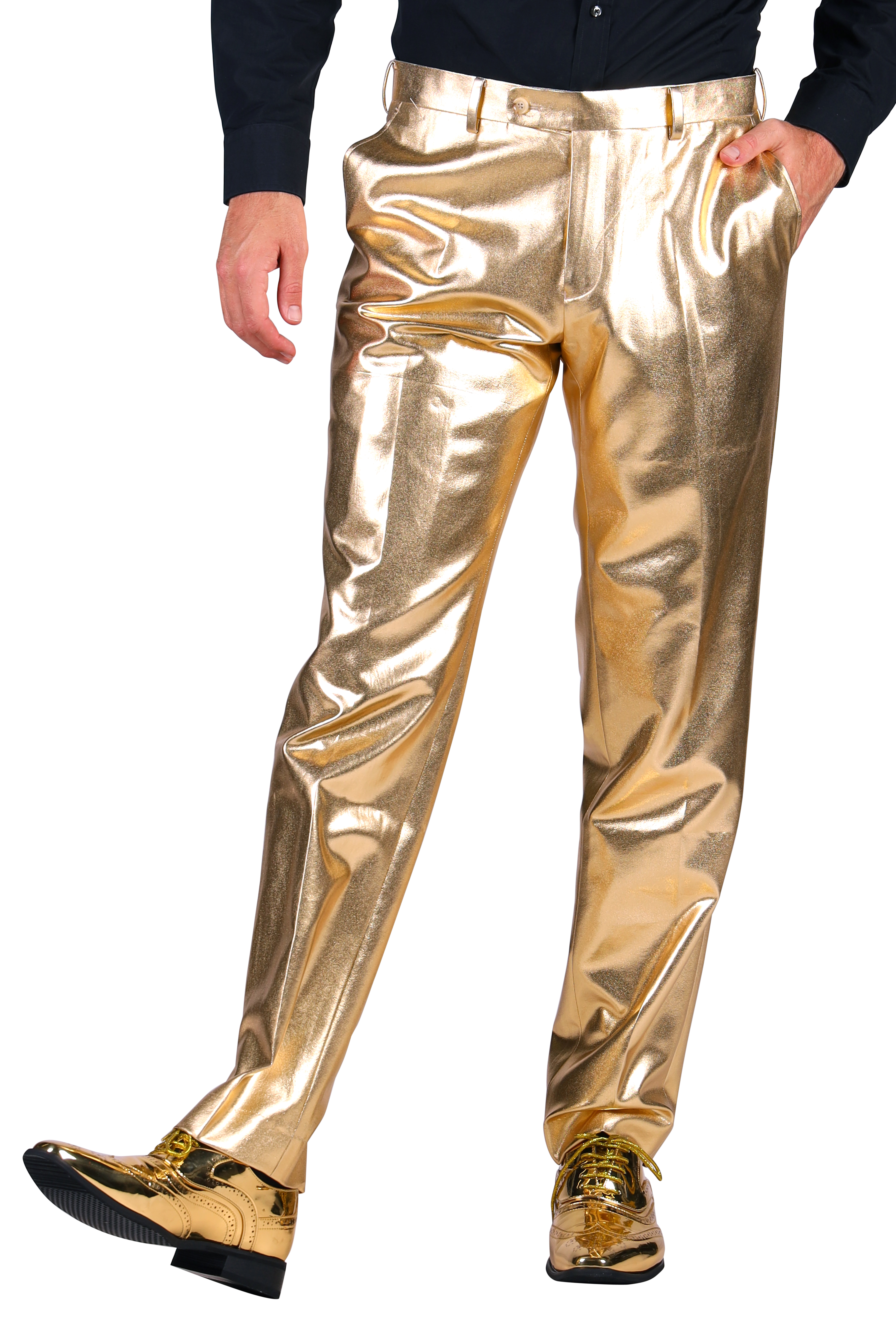 Herrenhose Metallic gold