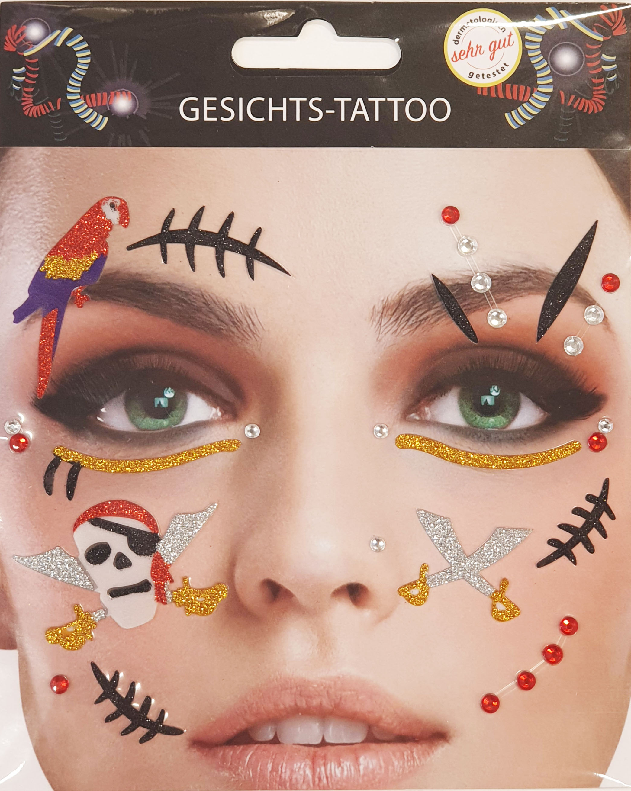 Gesichtstattoo Pirat