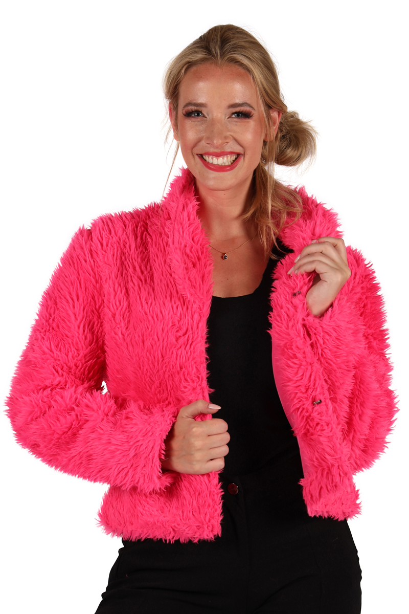 Damen Pelzjacke pink