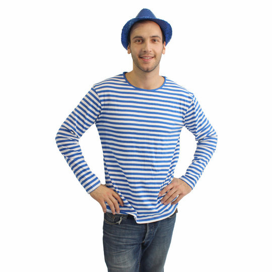 Ringelshirt Men langer Arm blau/weiß