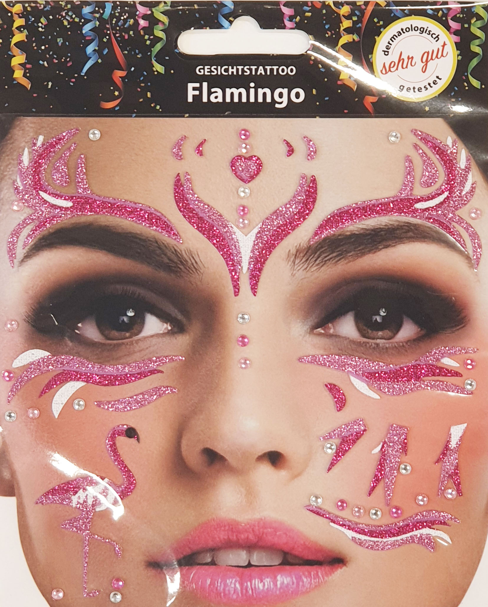 Gesichtstattoo Flamingo
