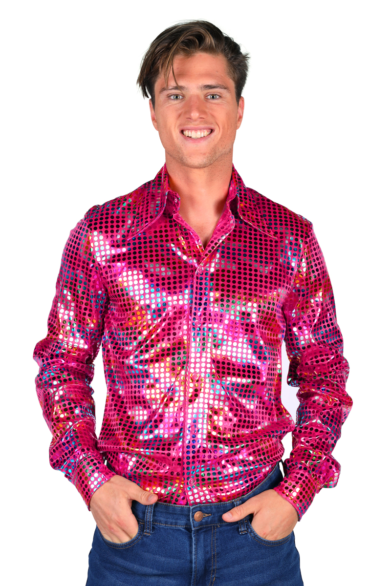 Herren Hemd Disco pink