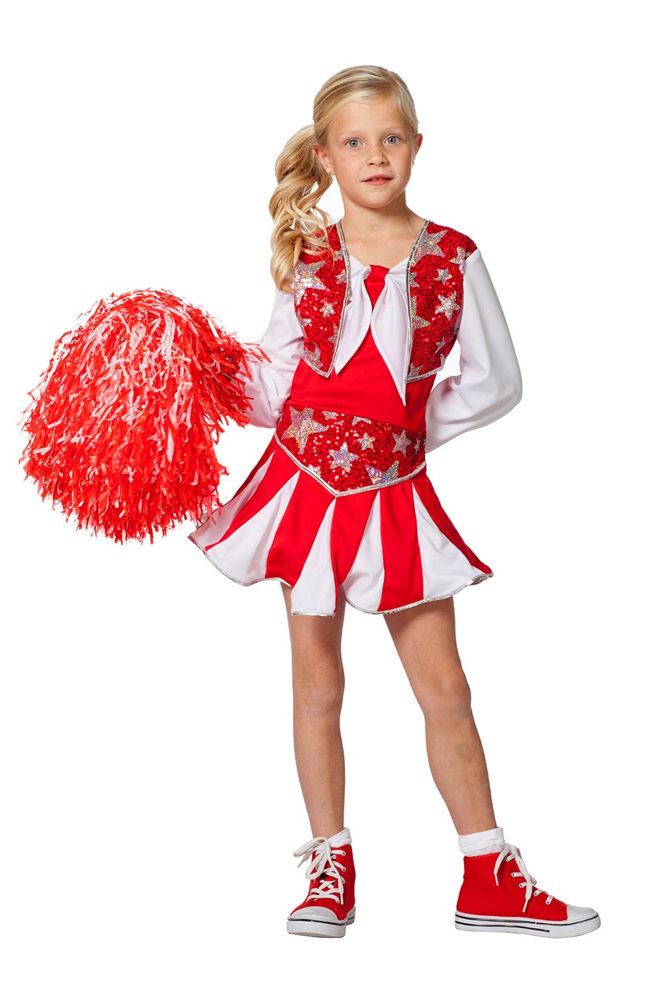 3182_1 Kostüm Cheerleader Luxus rot Kind