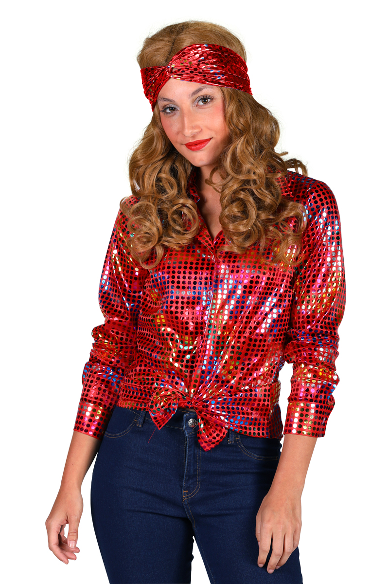 Damen Bluse Disco rot