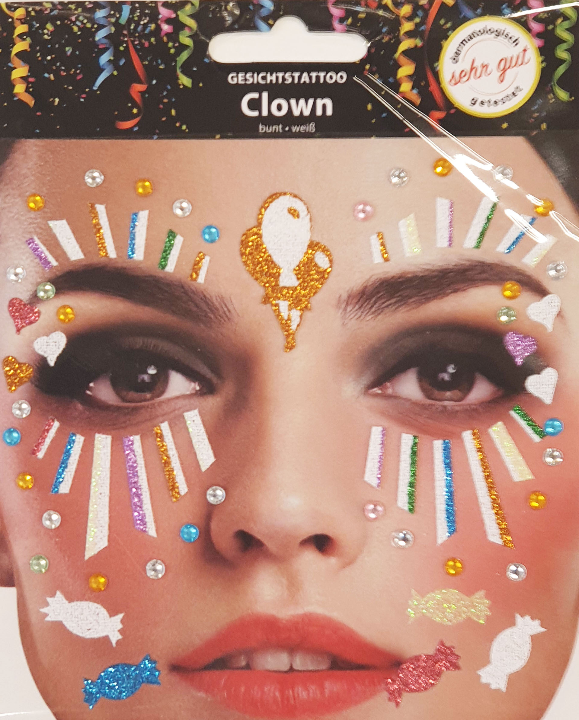 Gesichtstattoo Party bunt