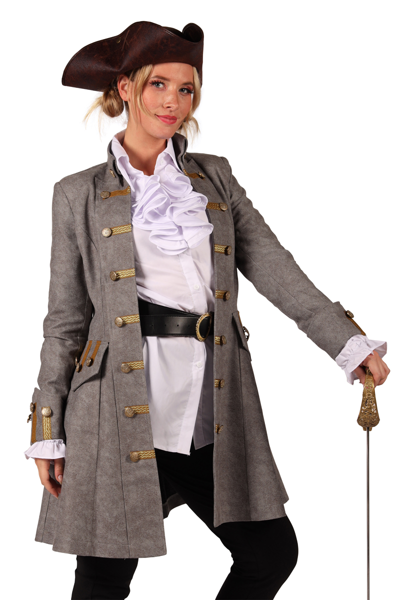 Piratenjacke Damen grau