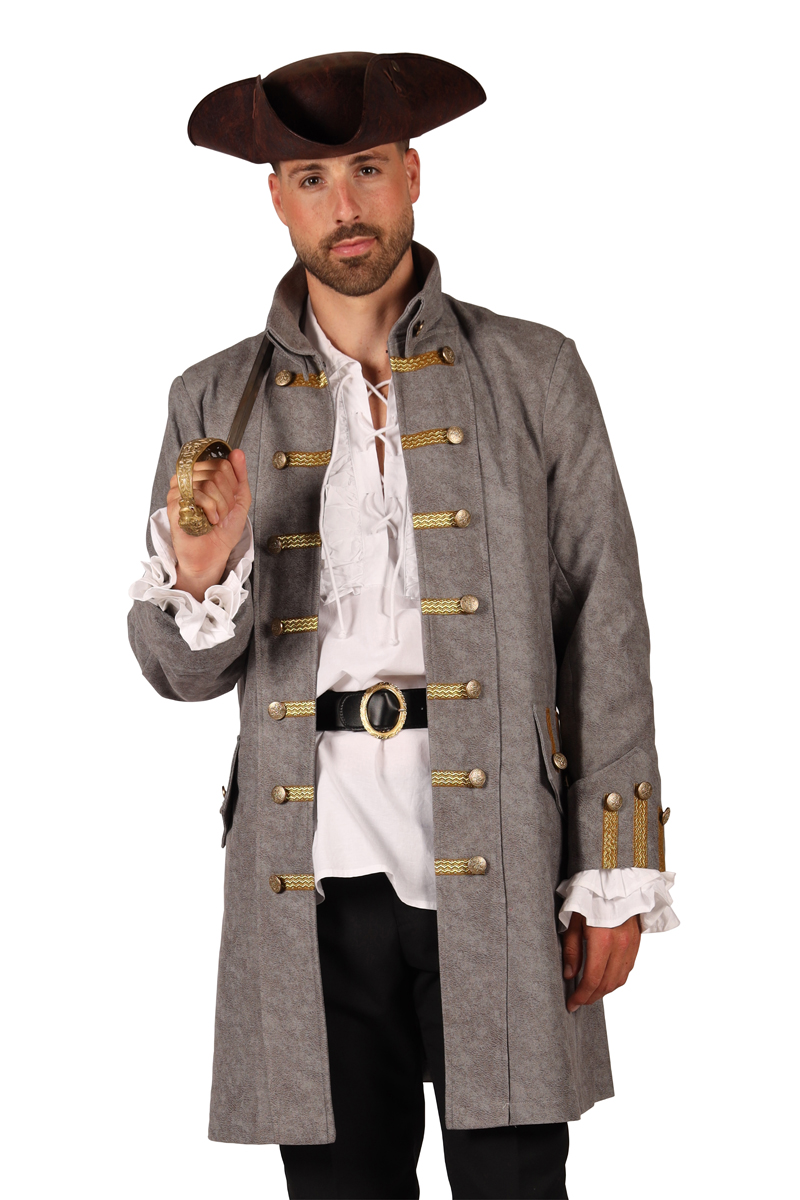 Piratenjacke Herren grau