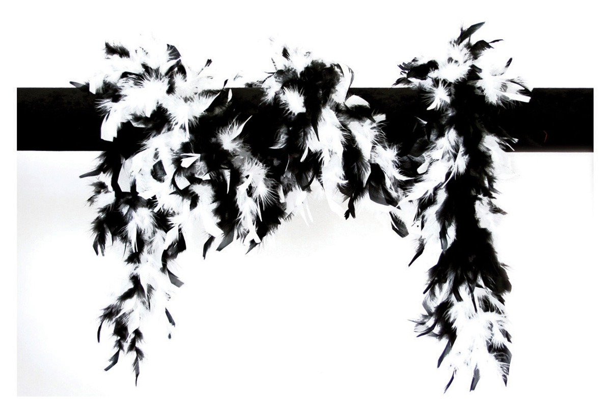 Federboa schwarz-weiß 180 cm