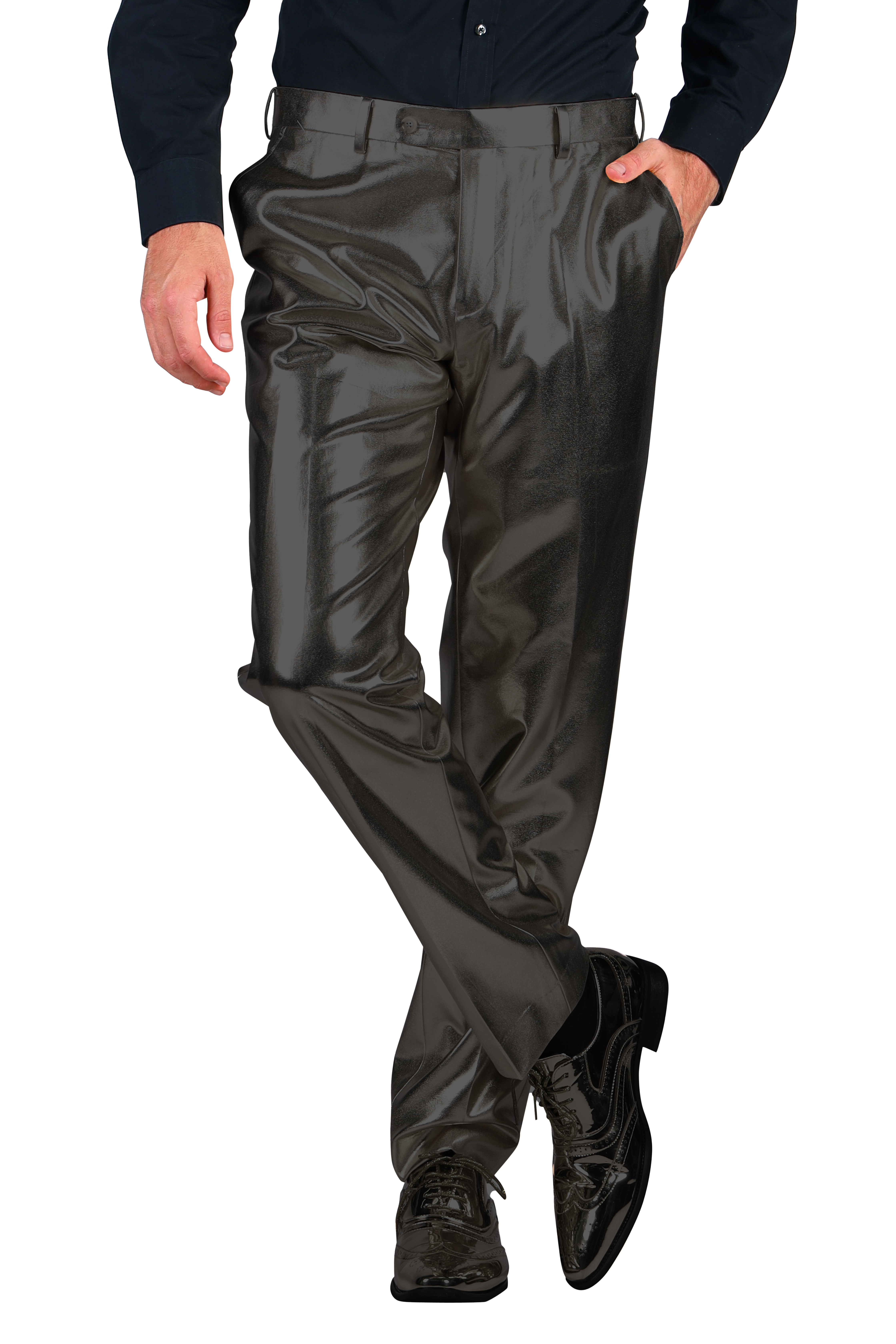 Herrenhose Metallic schwarz